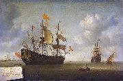 Jeronymus van Diest The seizure of the English flagship 'Royal Charles,' captured during the raid on Chatham, June 1667. Sweden oil painting artist